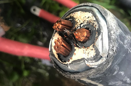 Прием кабеля со свинцовой оболочкой